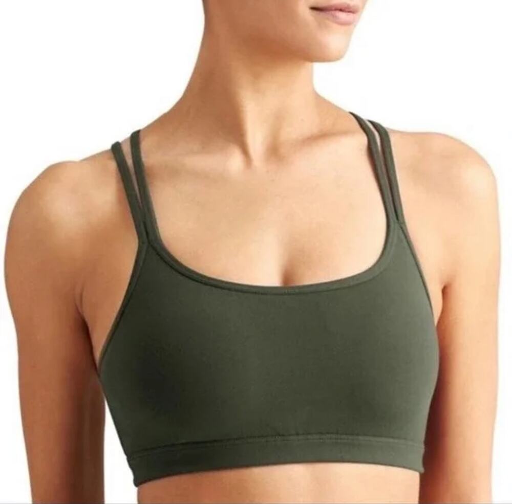 Athleta Full Focus Sports Bra Olive Army Green Size Small